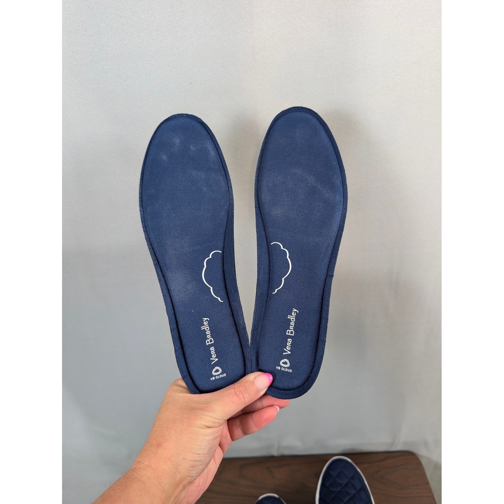 Vera Bradley Slip On Sneakers Womens Size 8 Navy Blue Excellent - Picture 6 of 8